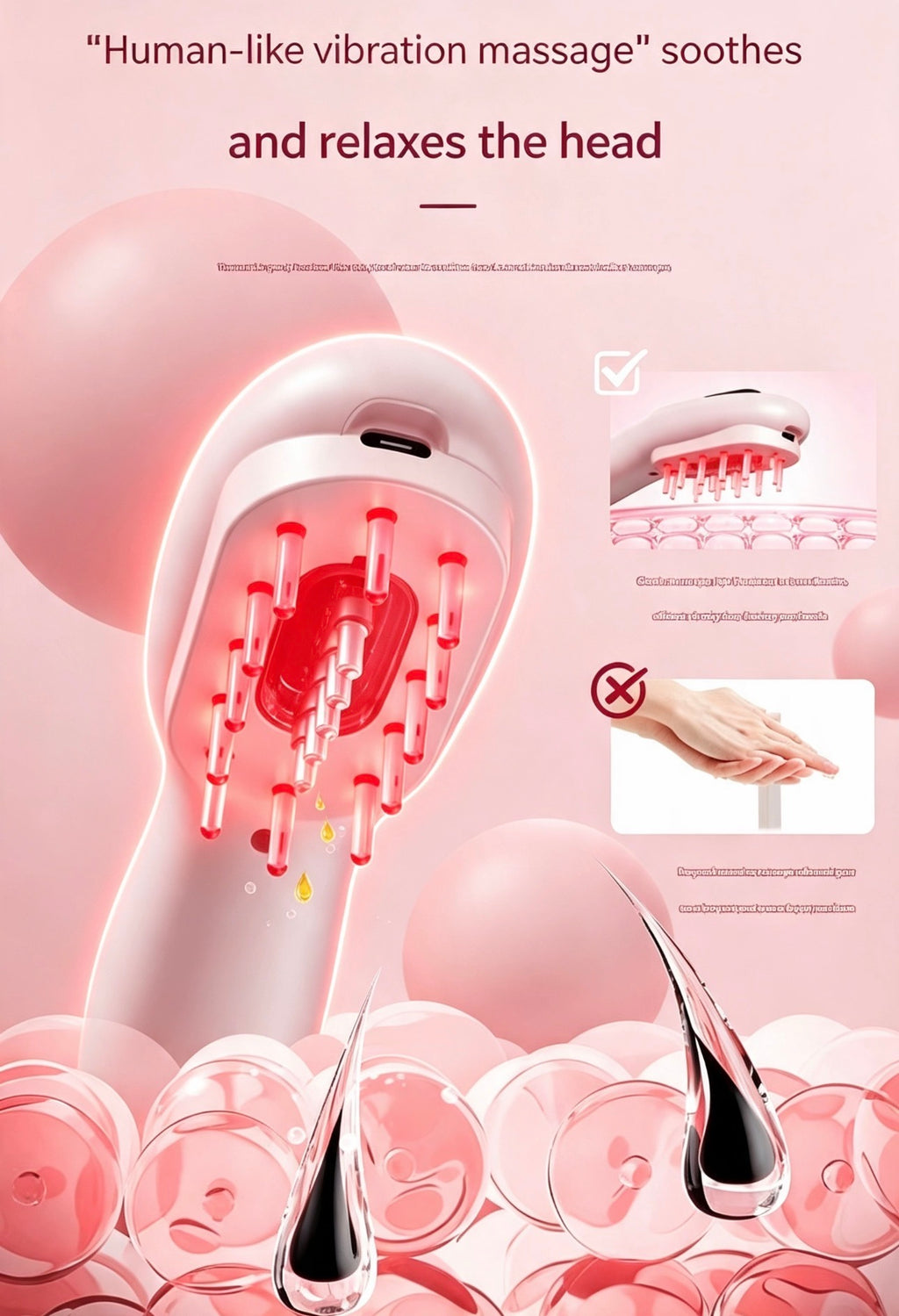 JEMAI GlowComb™ — White Rechargeable Scalp Massager & Hair Oil Applicator