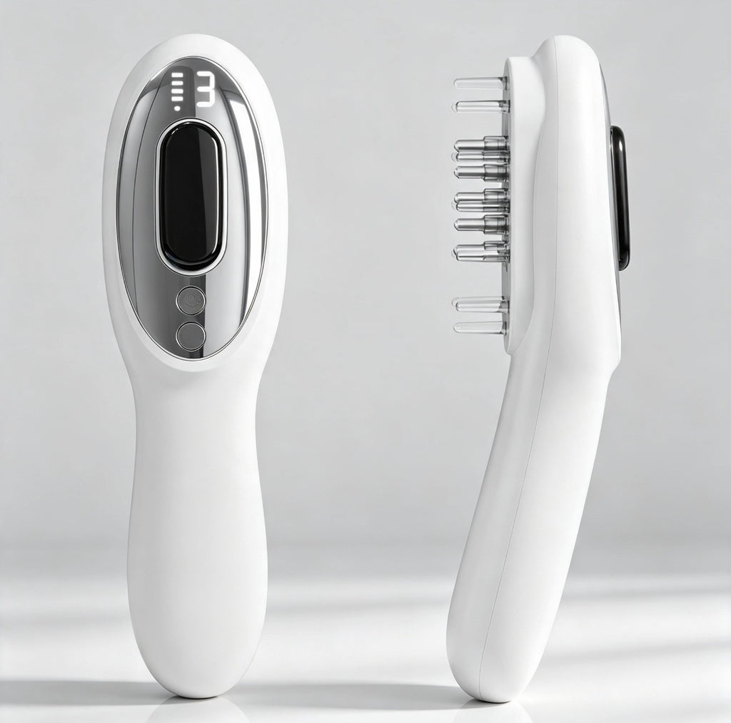 JEMAI GlowComb™ — White Rechargeable Scalp Massager & Hair Oil Applicator