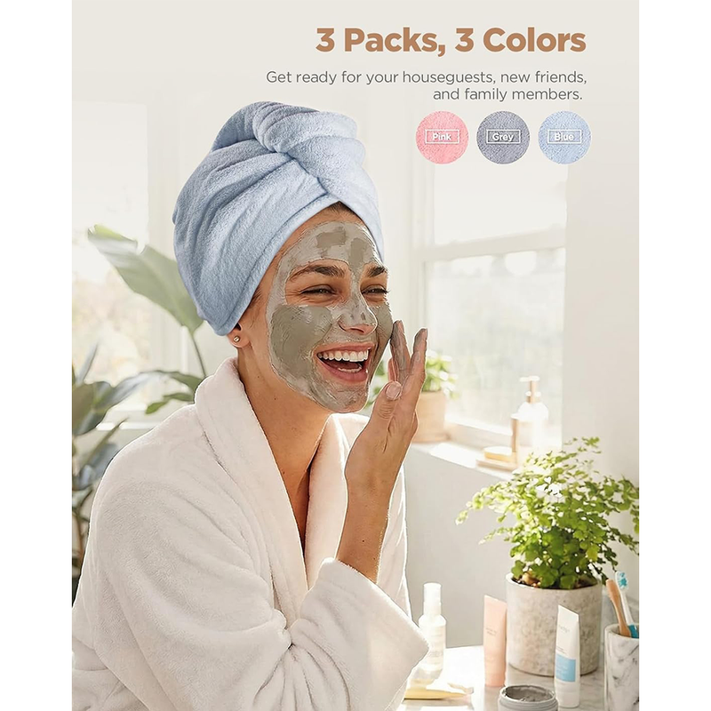 JEMAI Cloud Hair Towel Wraps – 3 Pack
